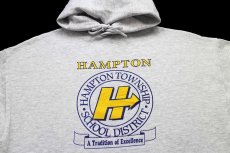 画像3: 90s USA製 HAMPTON TOWNSHIP SCHOOL DISTRICT スウェットパーカー 杢ライトグレー L (3)