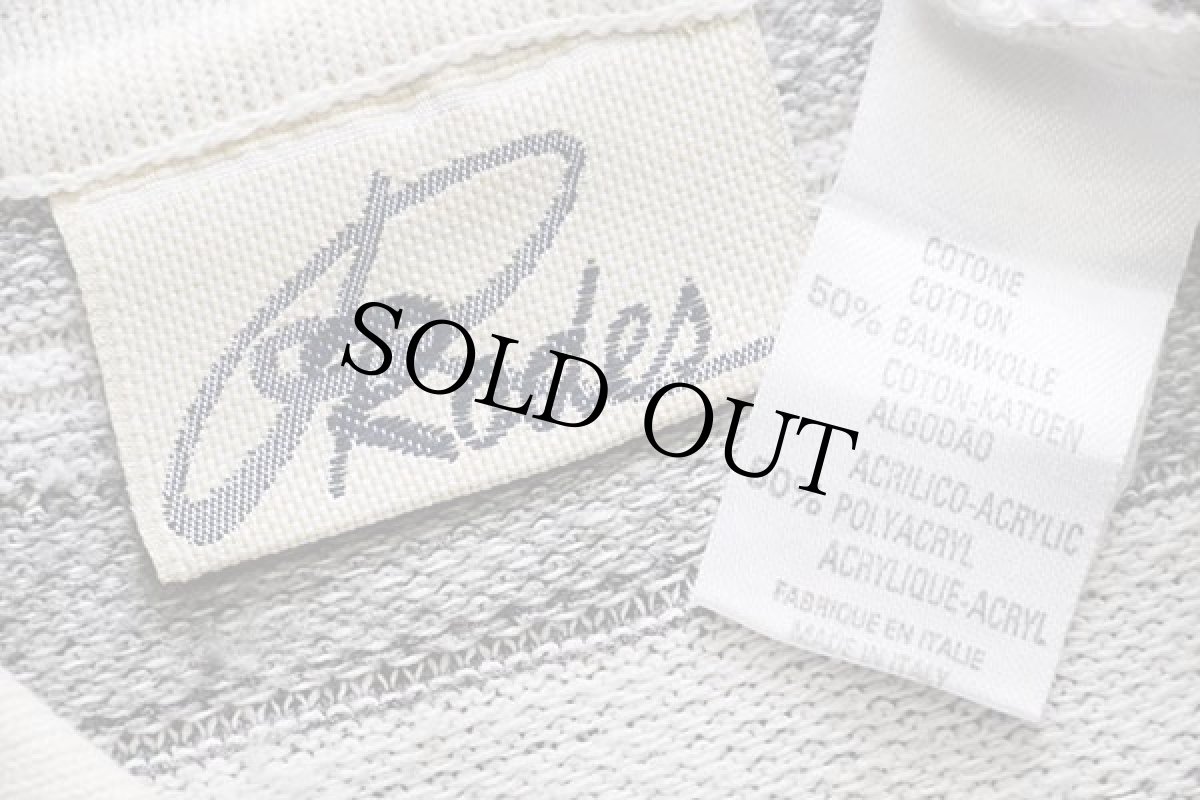 画像4: 90s イタリア製 Rodes ラグ柄 コットン×アクリルニット ポロシャツ★セーター (4)