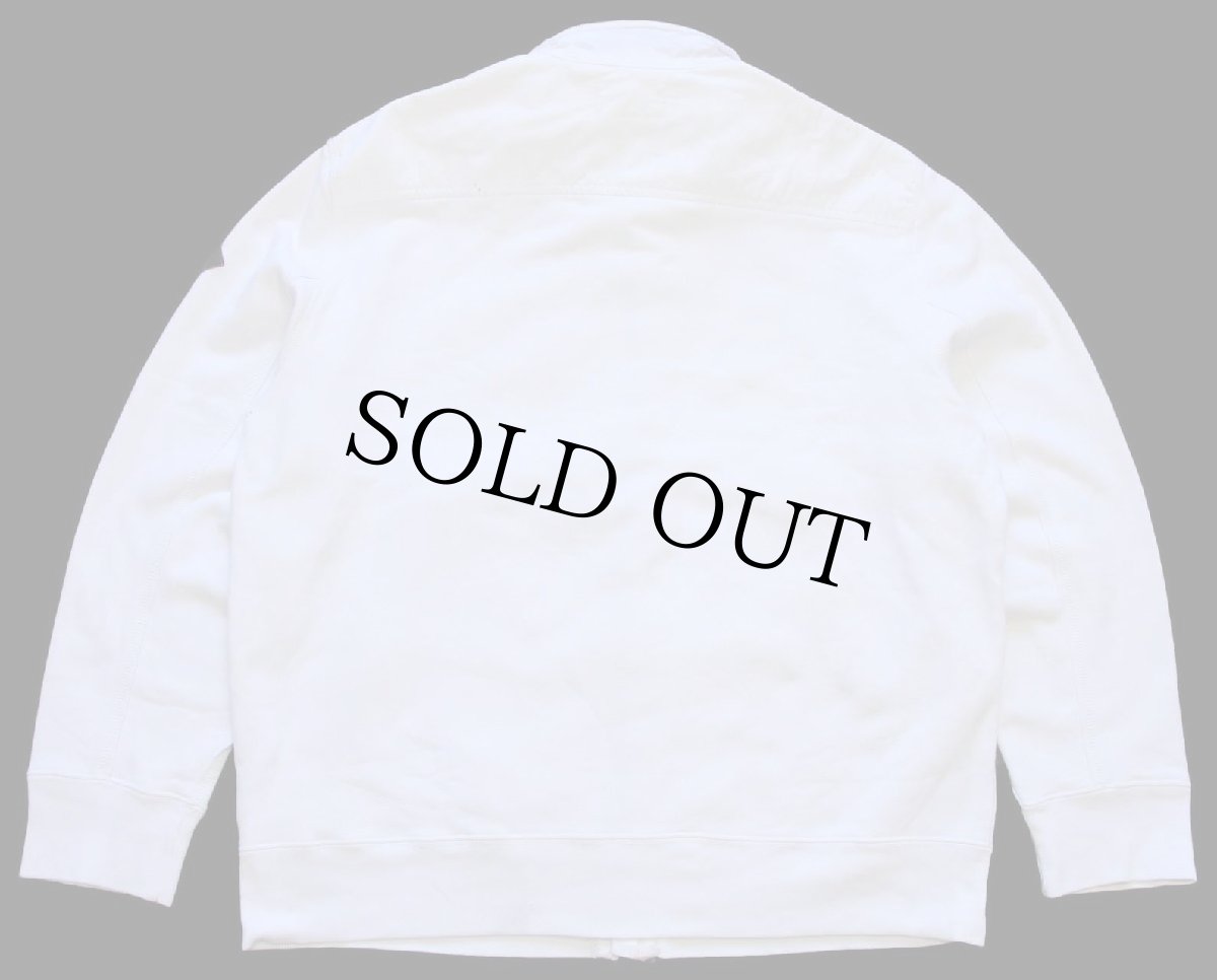 画像2: 00s ポロ ラルフローレン フェルトパッチ付き スウェット 切り替え ジャケット 白 L★ (2)