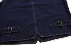 画像6: 90s イタリア製 OSHKOSH B'GOSH ノーカラー エンジニア タイプ HBT ヘリンボーンツイル ワークベスト 後染め 濃紺 XL (6)