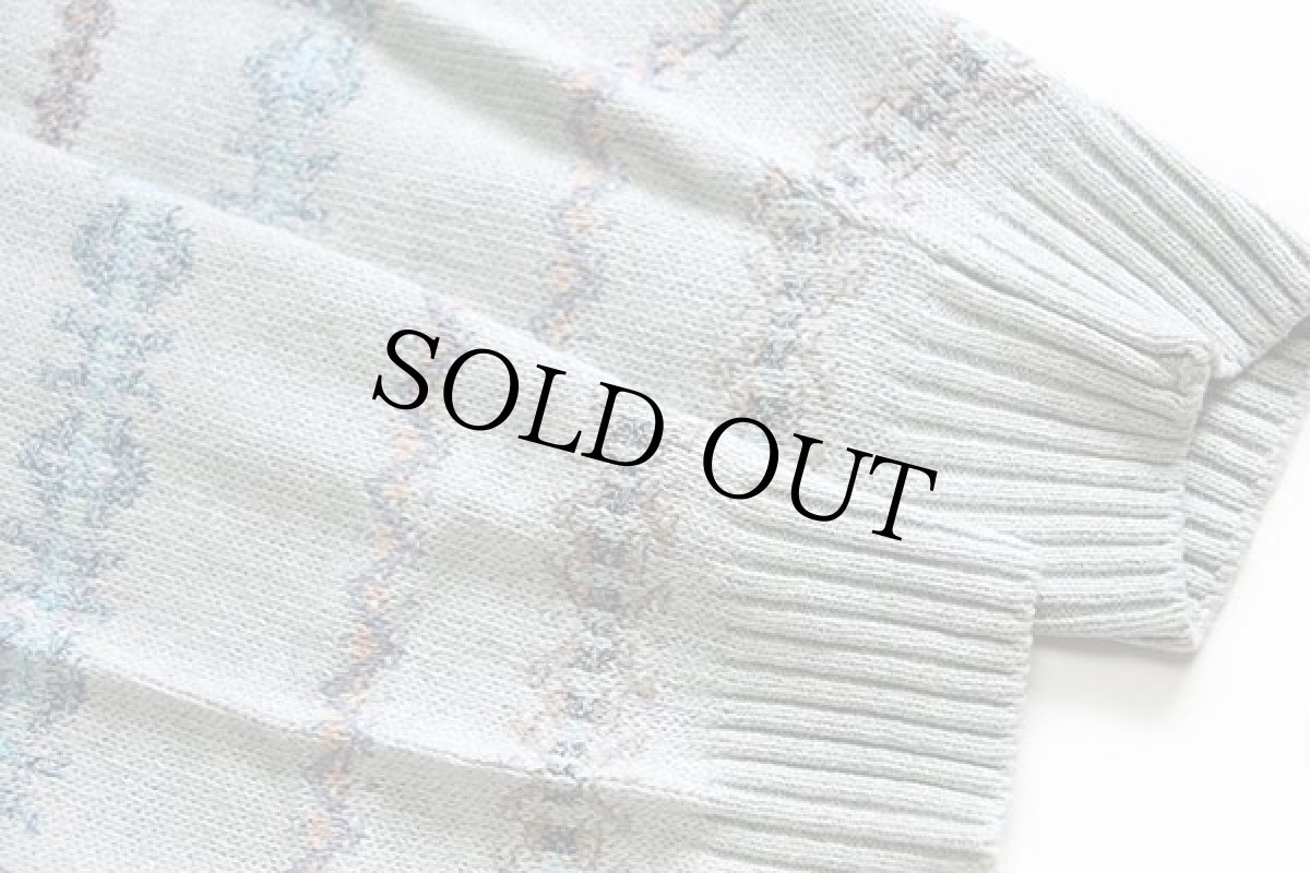 画像7: 90s DOGMA フェアアイル柄 リネン混 コットンニット ポロシャツ 48★セーター (7)