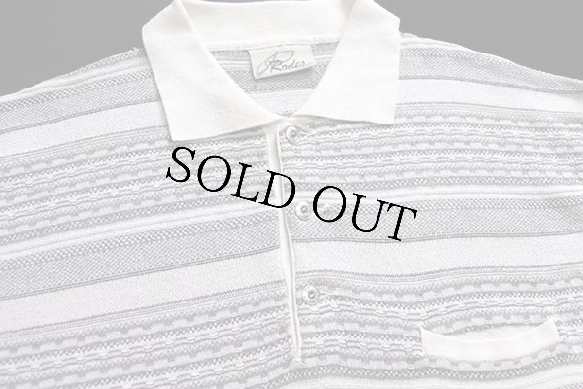 画像3: 90s イタリア製 Rodes ラグ柄 コットン×アクリルニット ポロシャツ★セーター (3)