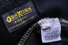 画像4: 90s イタリア製 OSHKOSH B'GOSH ノーカラー エンジニア タイプ HBT ヘリンボーンツイル ワークベスト 後染め 濃紺 XL (4)