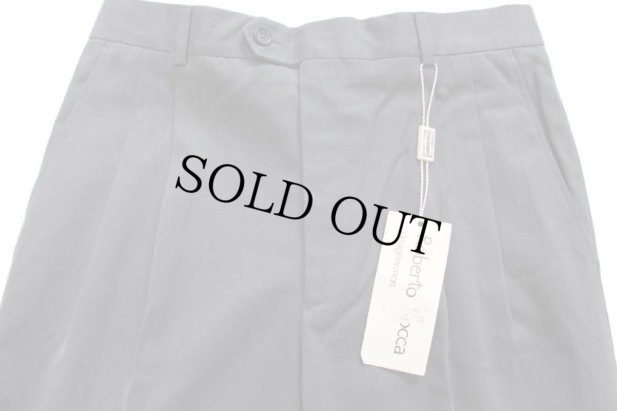 画像4: デッドストック★80s イタリア製 Roberto Rocca ツータック スラックス コットンパンツ グレー 48/32 (4)