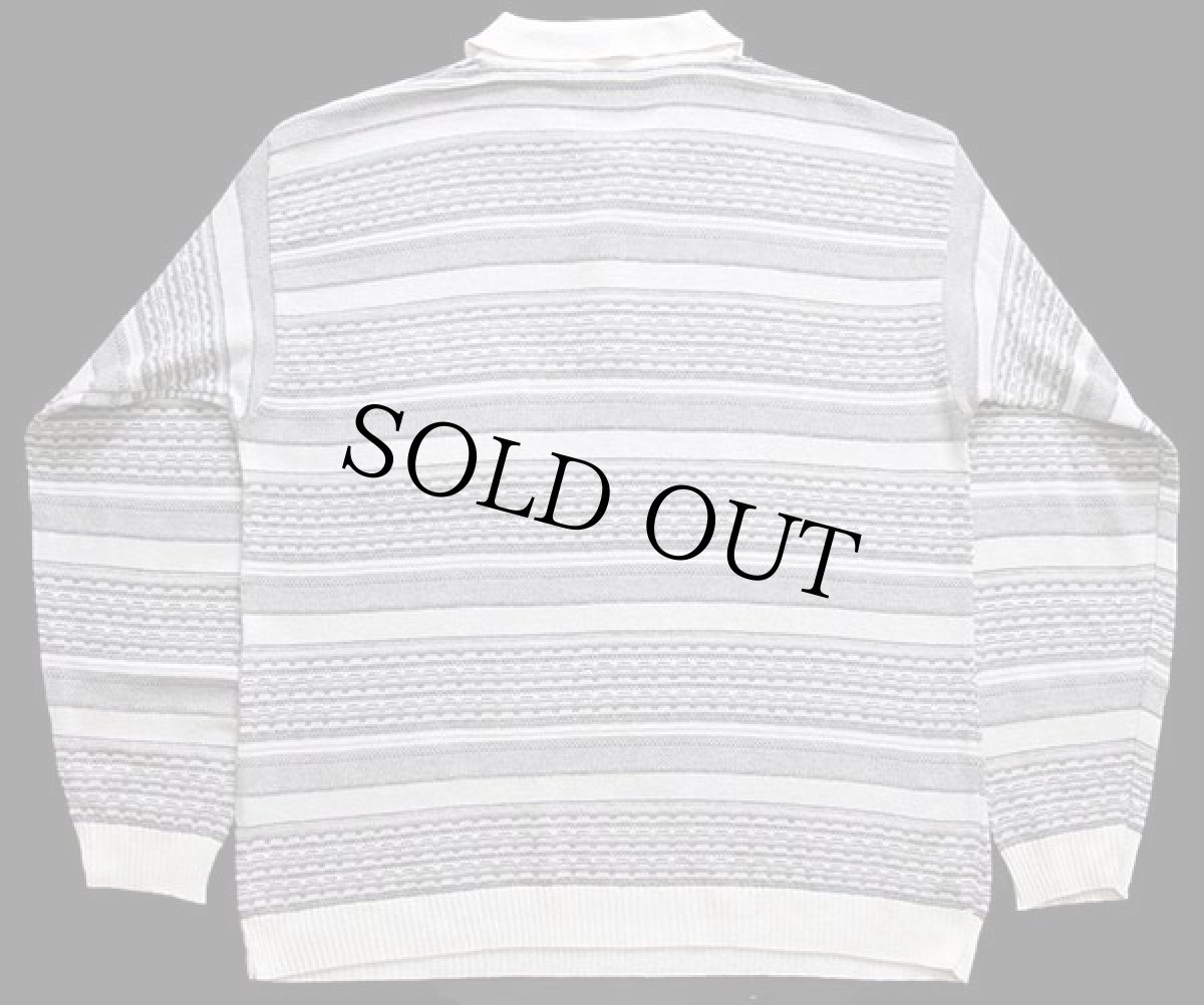 画像2: 90s イタリア製 Rodes ラグ柄 コットン×アクリルニット ポロシャツ★セーター (2)