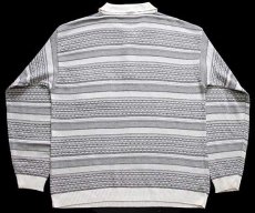 画像2: 90s イタリア製 Rodes ラグ柄 コットン×アクリルニット ポロシャツ★セーター (2)
