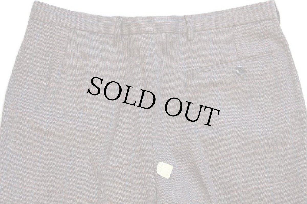 画像5: デッドストック★80s UNKNOWN チェック ツータック スラックス ツイード ウールパンツ 52 (5)