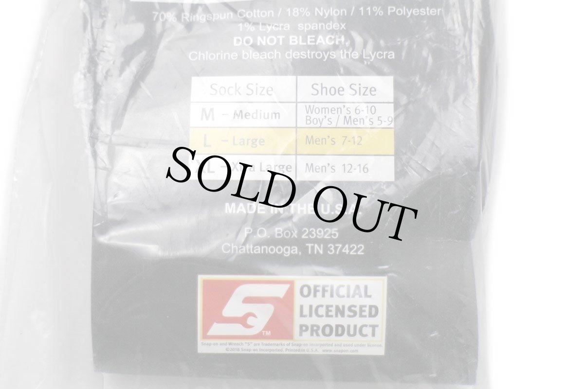 画像5: 未使用★USA製 Snap-onスナップオン ロゴ COTTON ANKLE SOCK ツートン 切り替え コットン ワーク ソックス 黒×杢ブラック L★靴下 (5)