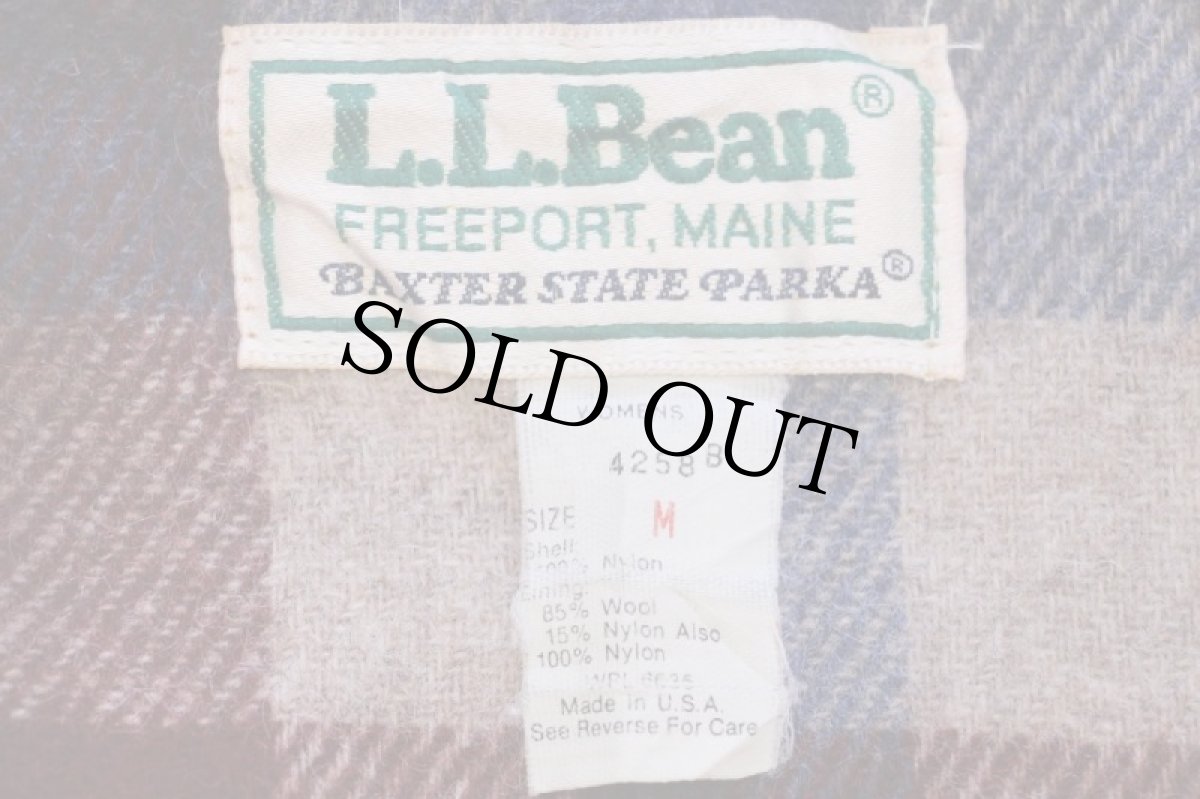 画像5: 80s USA製 L.L.Bean BAXTER STATE PARKA ウールライナー ナイロン マウンテンパーカー バーガンディ W-M (5)