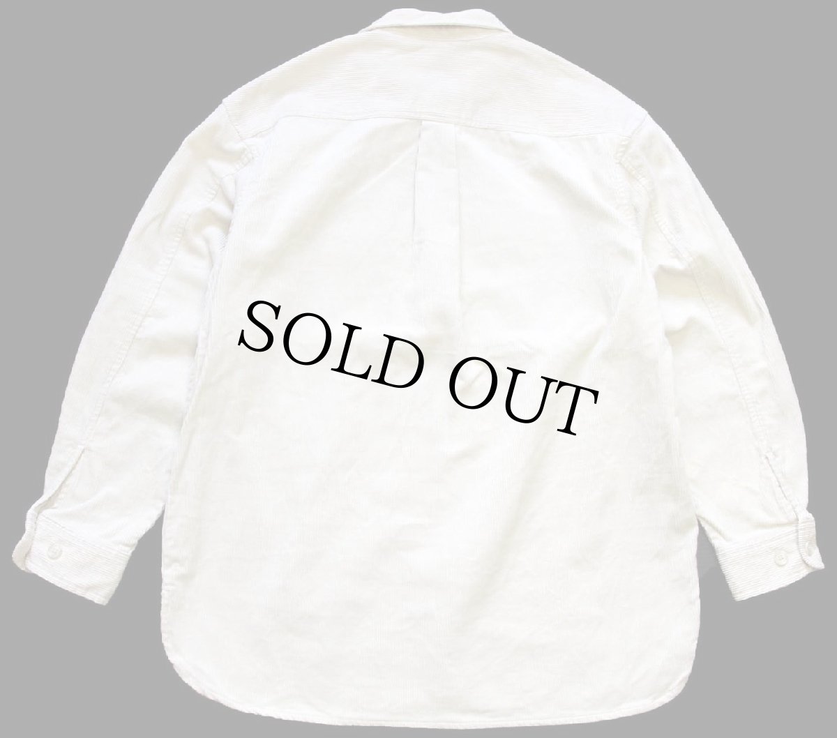 画像2: 90s EddieBauerエディーバウアー チンスト付き ハーフジップ プルオーバー コットン コーデュロイシャツ オフホワイト W-S (2)