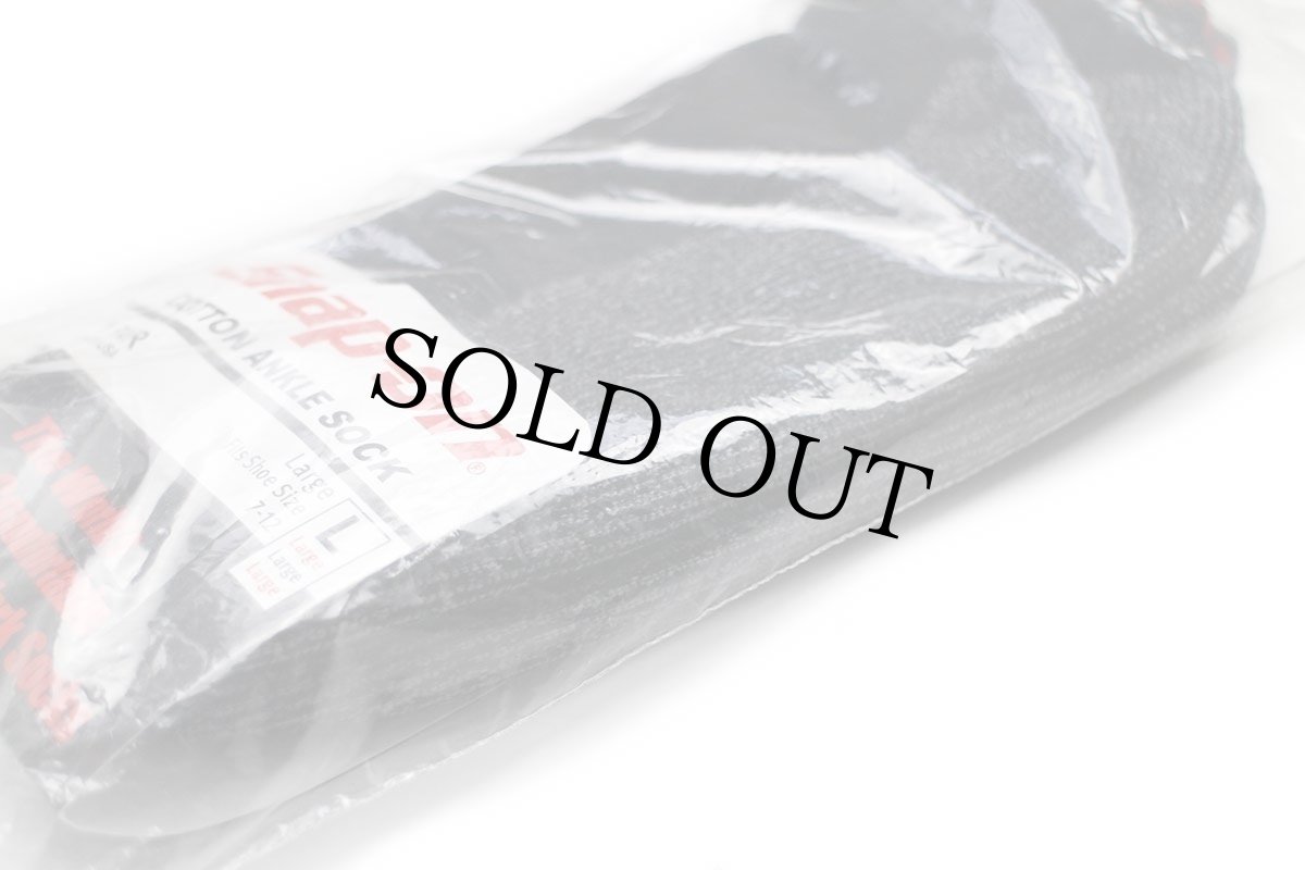 画像6: 未使用★USA製 Snap-onスナップオン ロゴ COTTON ANKLE SOCK ツートン 切り替え コットン ワーク ソックス 黒×杢ブラック L★靴下 (6)