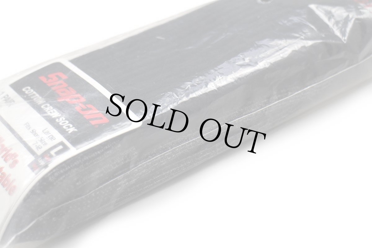 画像6: 未使用★USA製 Snap-onスナップオン ロゴ COTTON CREW SOCK ツートン 切り替え コットン ワーク ソックス 黒×杢ブラック L★靴下 (6)