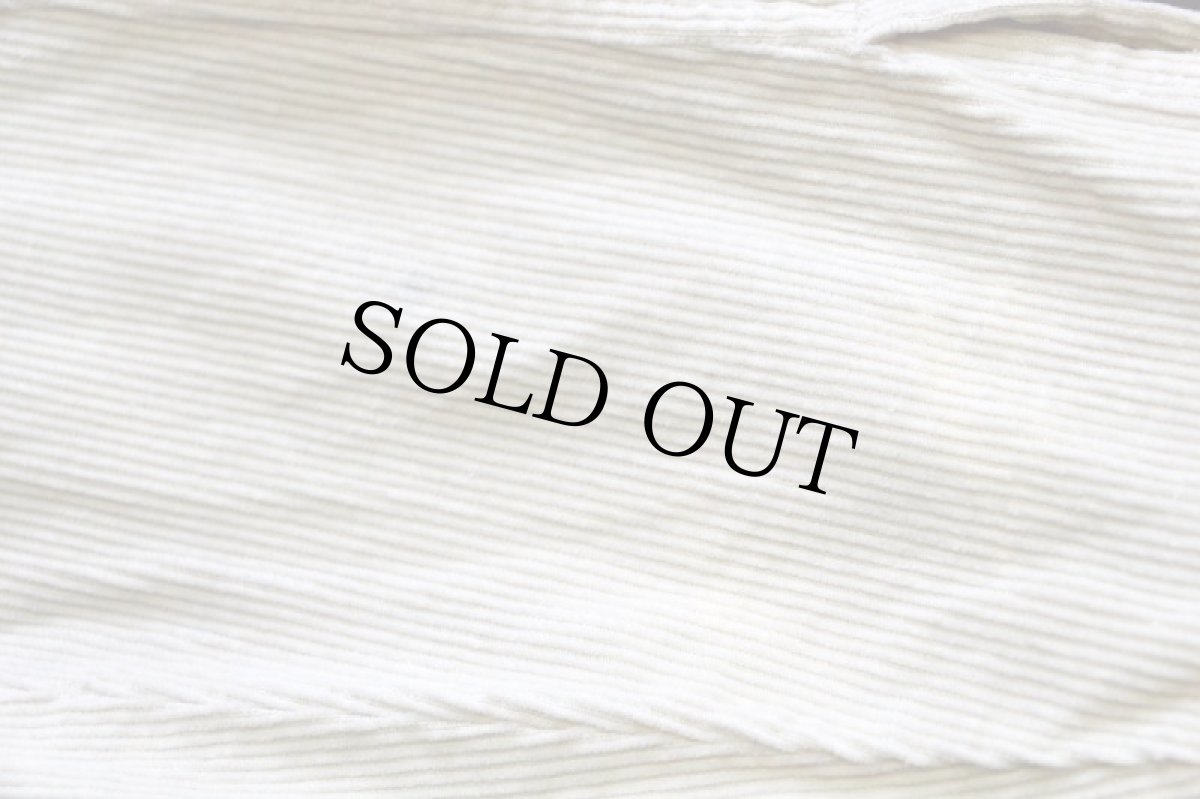 画像5: 90s EddieBauerエディーバウアー チンスト付き ハーフジップ プルオーバー コットン コーデュロイシャツ オフホワイト W-S (5)