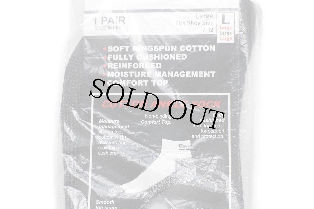 画像4: 未使用★USA製 Snap-onスナップオン ロゴ COTTON ANKLE SOCK ツートン 切り替え コットン ワーク ソックス 黒×杢ブラック L★靴下 (4)