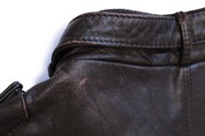 画像8: 80s MEMBERS ONLYメンバーズオンリー スタンドカラー シングルライダース レザージャケット 焦げ赤茶 42L (8)