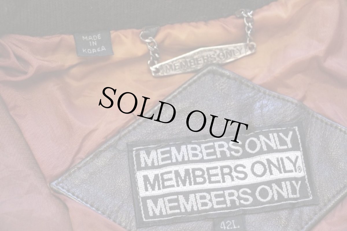 画像4: 80s MEMBERS ONLYメンバーズオンリー スタンドカラー シングルライダース レザージャケット 焦げ赤茶 42L (4)