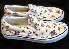 画像3: VANSバンズ 小花柄 総柄 スリッポン アイボリー 6.5/24.5cm★スニーカー (3)