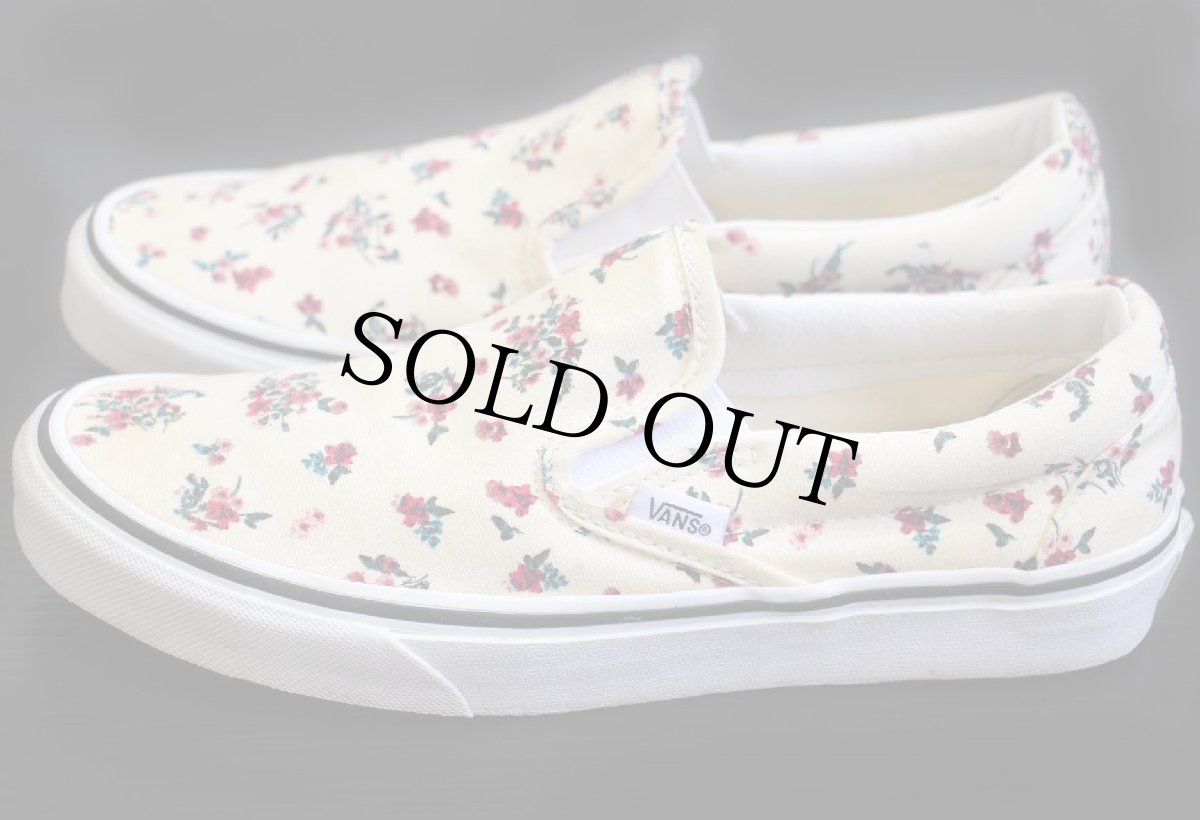 画像2: VANSバンズ 小花柄 総柄 スリッポン アイボリー 6.5/24.5cm★スニーカー (2)