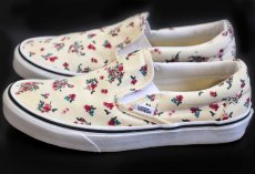 画像2: VANSバンズ 小花柄 総柄 スリッポン アイボリー 6.5/24.5cm★スニーカー (2)