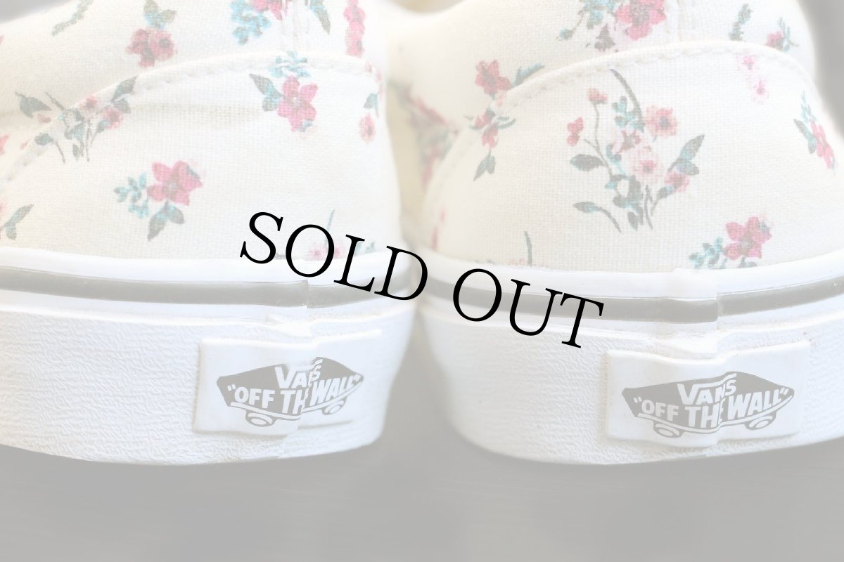 画像5: VANSバンズ 小花柄 総柄 スリッポン アイボリー 6.5/24.5cm★スニーカー (5)