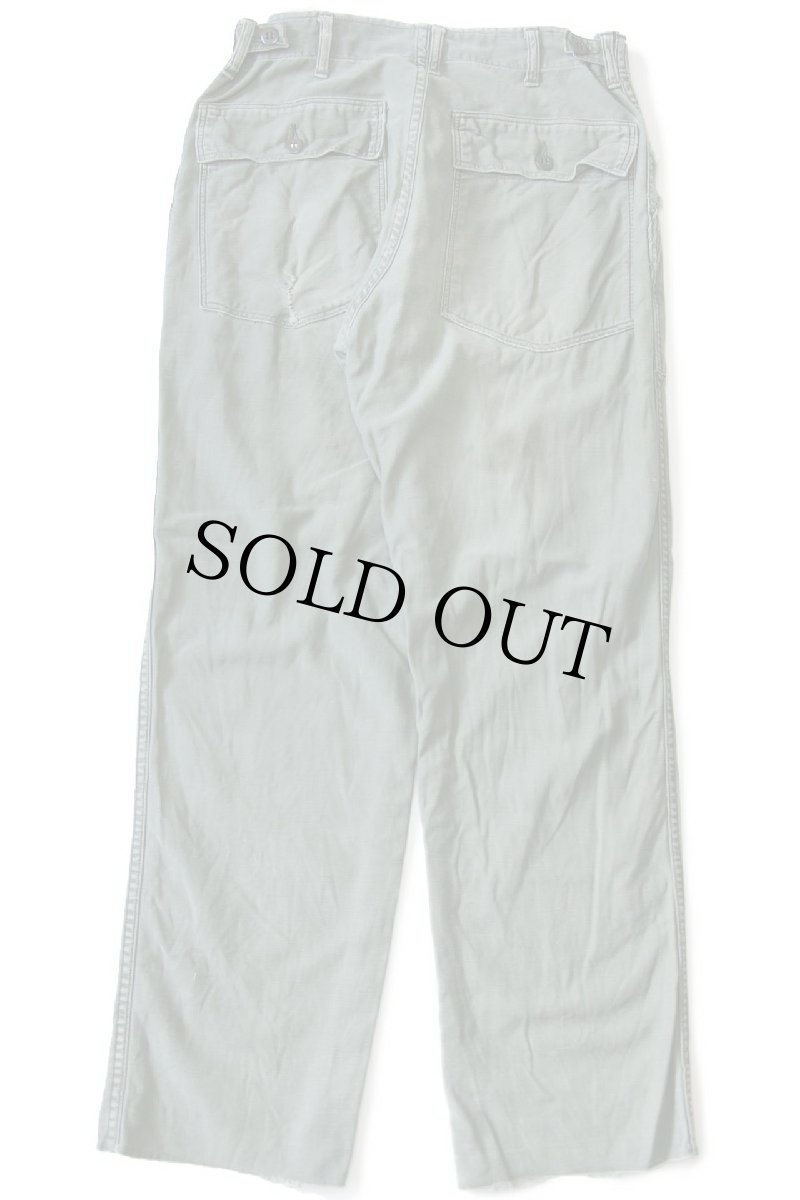 画像3: 60s 米軍 U.S.ARMY コットンサテン ユーティリティ ベイカーパンツ オリーブグリーン カスタム ボロ W33 (3)