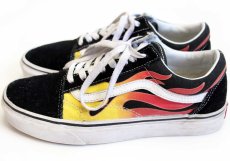 画像2: VANSバンズ OLD SKOOLオールドスクール フレイムス 7/25cm★スニーカー ファイヤーパターン (2)