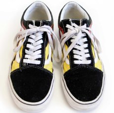 画像1: VANSバンズ OLD SKOOLオールドスクール フレイムス 7/25cm★スニーカー ファイヤーパターン (1)
