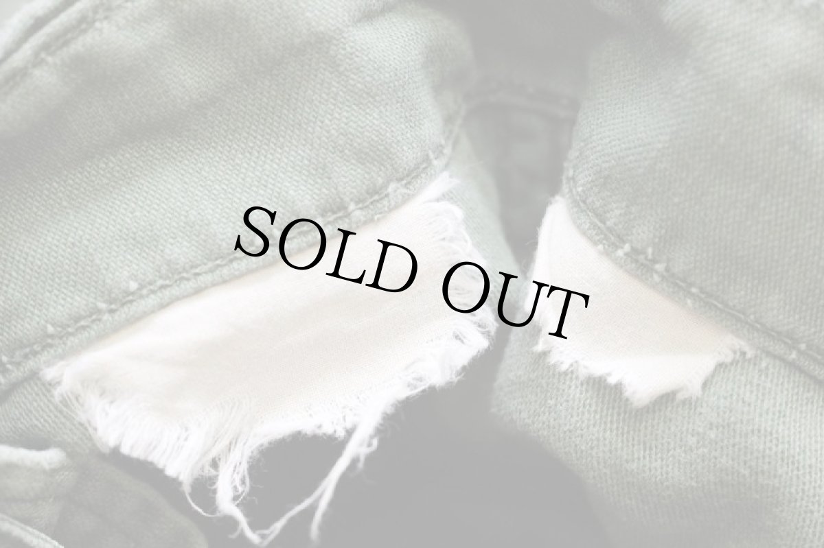 画像6: 60s 米軍 U.S.ARMY コットンサテン ユーティリティ ベイカーパンツ オリーブグリーン カスタム ボロ W33 (6)