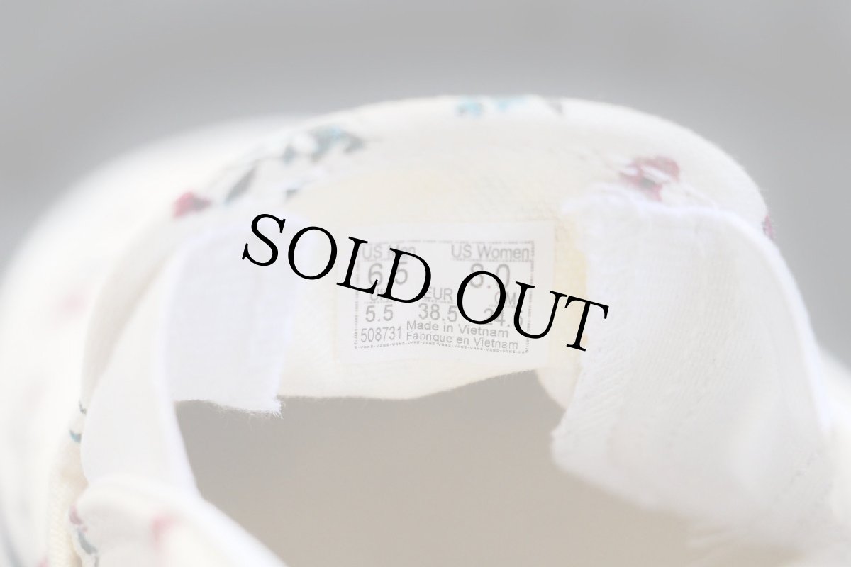 画像6: VANSバンズ 小花柄 総柄 スリッポン アイボリー 6.5/24.5cm★スニーカー (6)