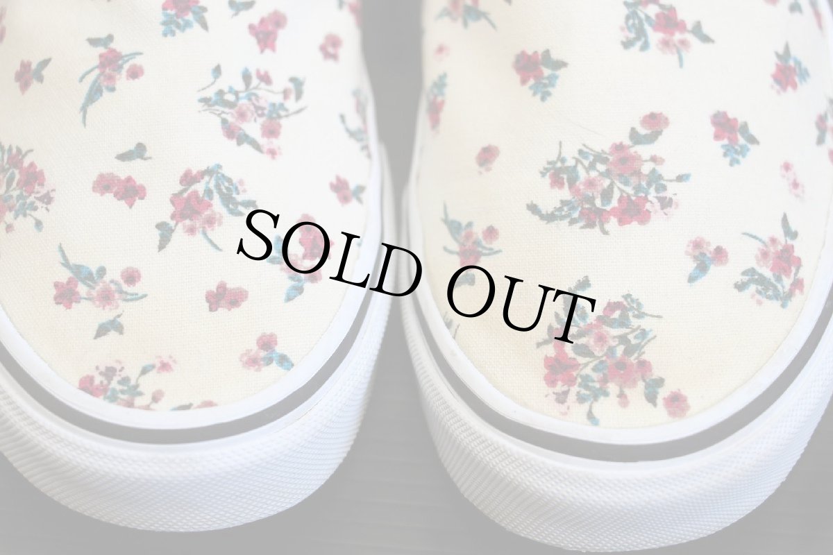 画像8: VANSバンズ 小花柄 総柄 スリッポン アイボリー 6.5/24.5cm★スニーカー (8)