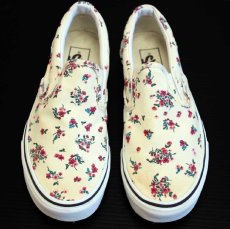 画像1: VANSバンズ 小花柄 総柄 スリッポン アイボリー 6.5/24.5cm★スニーカー (1)