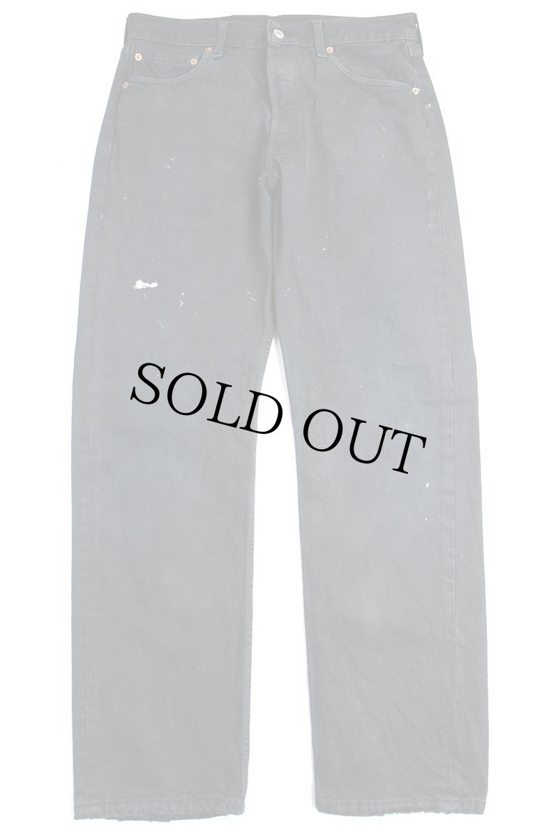 画像2: 90s 英国製 Levi'sリーバイス 501 ペンキ飛び 後染め ブラック デニムパンツ w34 L32★SDP2546 ユーロ (2)