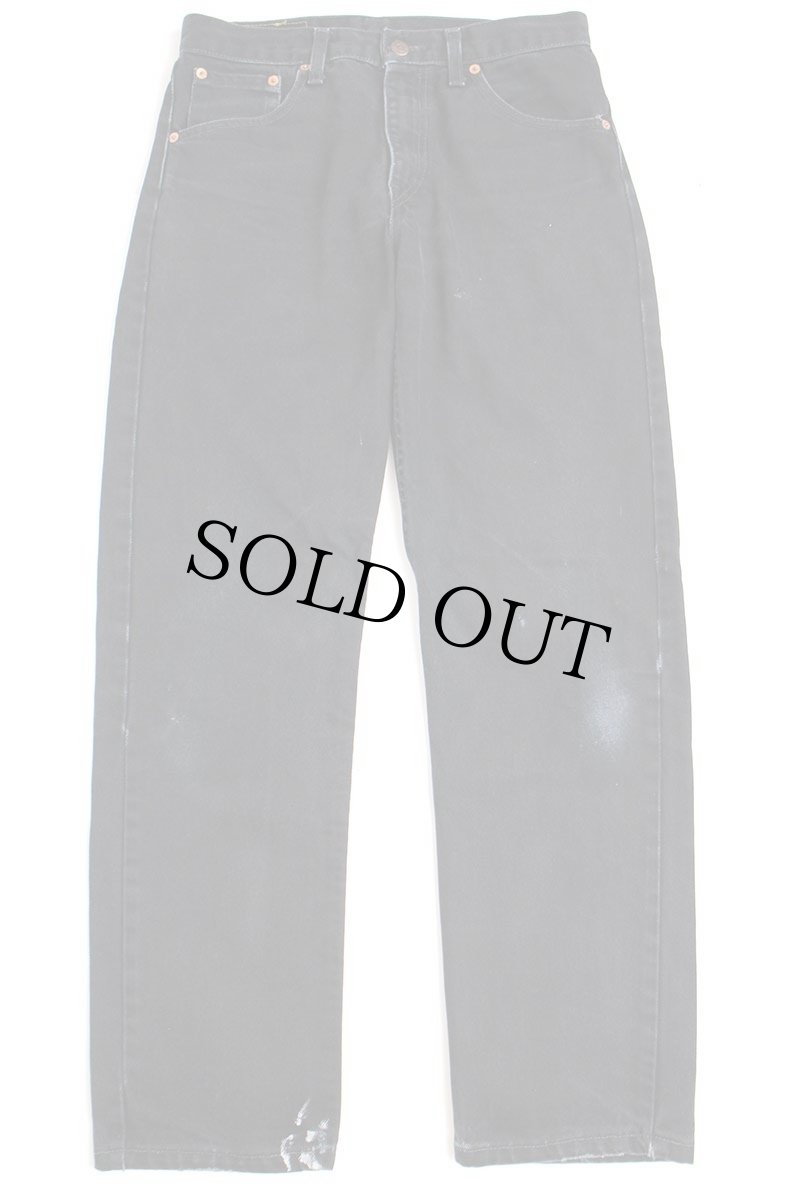 画像2: 00s 英国製 Levi'sリーバイス 521 ブラック デニムパンツ ペンキ飛び w30 L30★SDP2519 ユーロ (2)