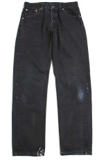 画像2: 00s 英国製 Levi'sリーバイス 521 ブラック デニムパンツ ペンキ飛び w30 L30★SDP2519 ユーロ (2)