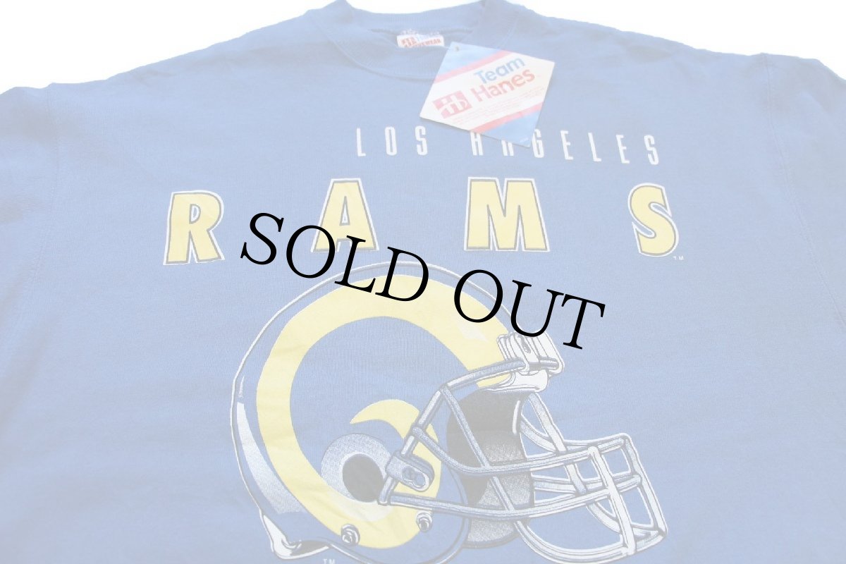 画像3: デッドストック★90s USA製 Hanes NFL LOS ANGELES RAMS アメフト スウェット 青 XL (3)