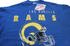 画像3: デッドストック★90s USA製 Hanes NFL LOS ANGELES RAMS アメフト スウェット 青 XL (3)