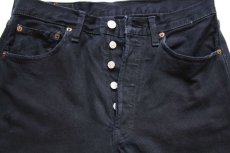 画像4: 00s 英国製 Levi'sリーバイス 501 ダメージ 後染め ブラック デニムパンツ w32 L32★SDP2488 ユーロ (4)