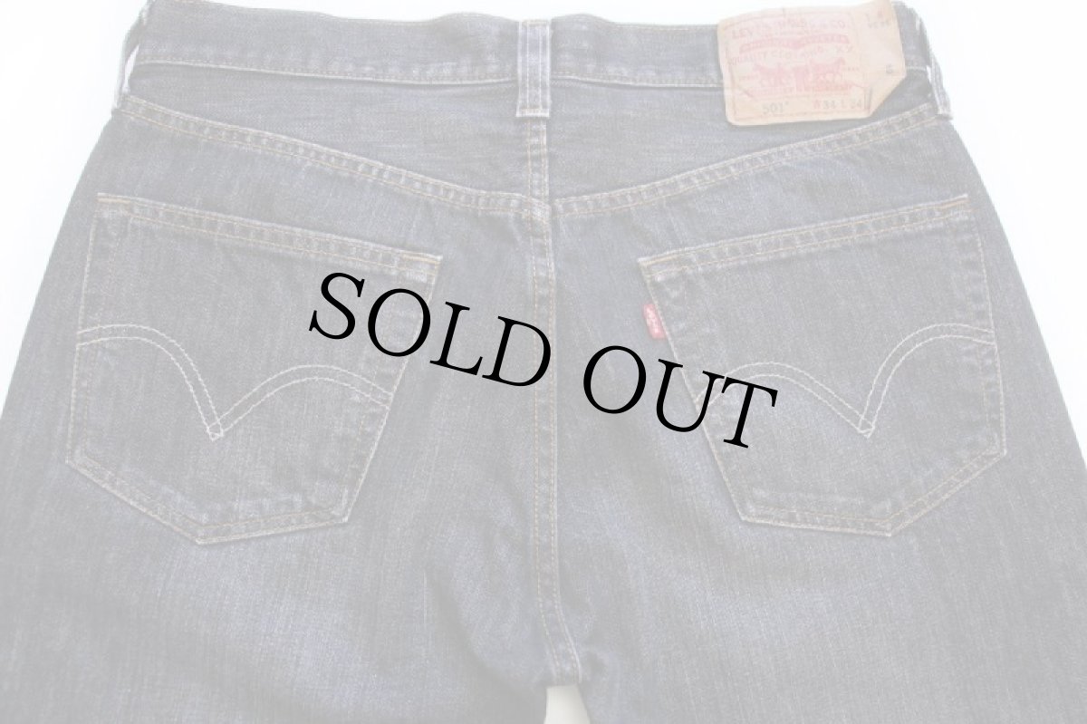 画像5: メキシコ製 Levi'sリーバイス 501 先染め ブラック デニムパンツ w34 L34★SDP2479 (5)