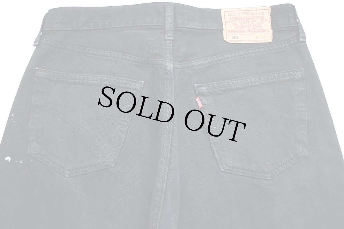 画像5: 90s 英国製 Levi'sリーバイス 501 ペンキ飛び 後染め ブラック デニムパンツ w34 L32★SDP2546 ユーロ (5)