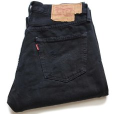 画像1: 00s 英国製 Levi'sリーバイス 501 ダメージ 後染め ブラック デニムパンツ w32 L32★SDP2488 ユーロ (1)