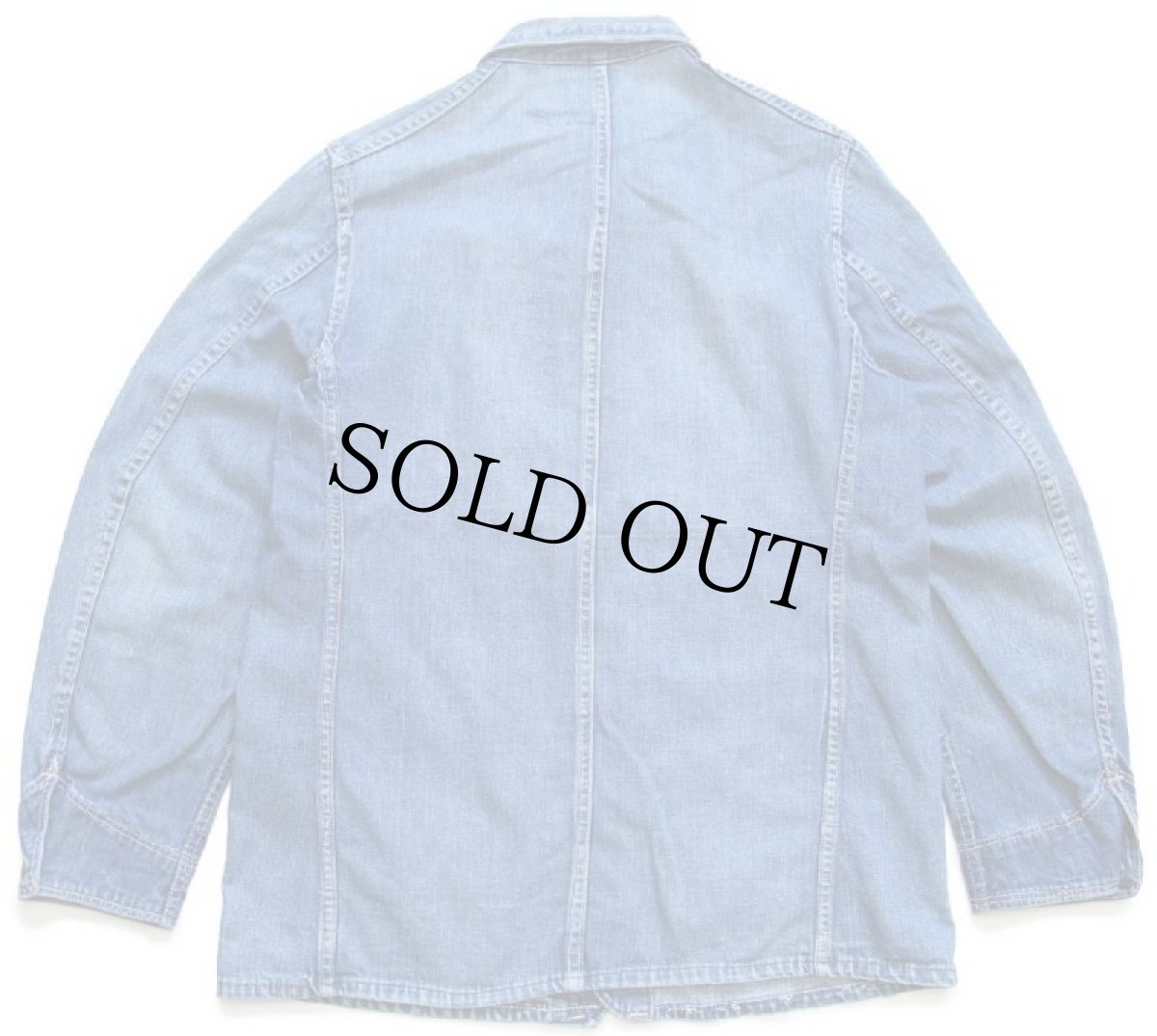 画像2: 40s UNKNOWN 大戦モデル 月桂樹ボタン インディゴ デニム カバーオール (2)