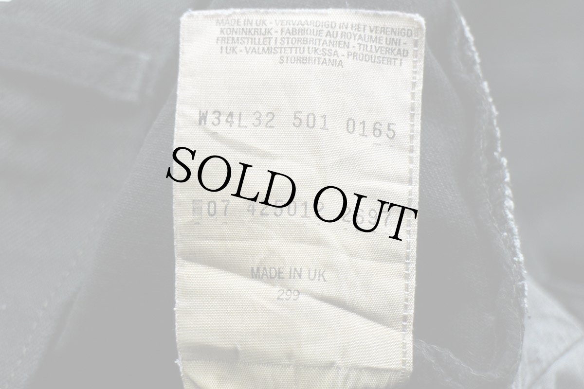 画像7: 90s 英国製 Levi'sリーバイス 501 ペンキ飛び 後染め ブラック デニムパンツ w34 L32★SDP2546 ユーロ (7)