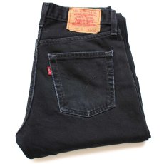 画像1: 00s 英国製 Levi'sリーバイス 521 ブラック デニムパンツ ペンキ飛び w30 L30★SDP2519 ユーロ (1)