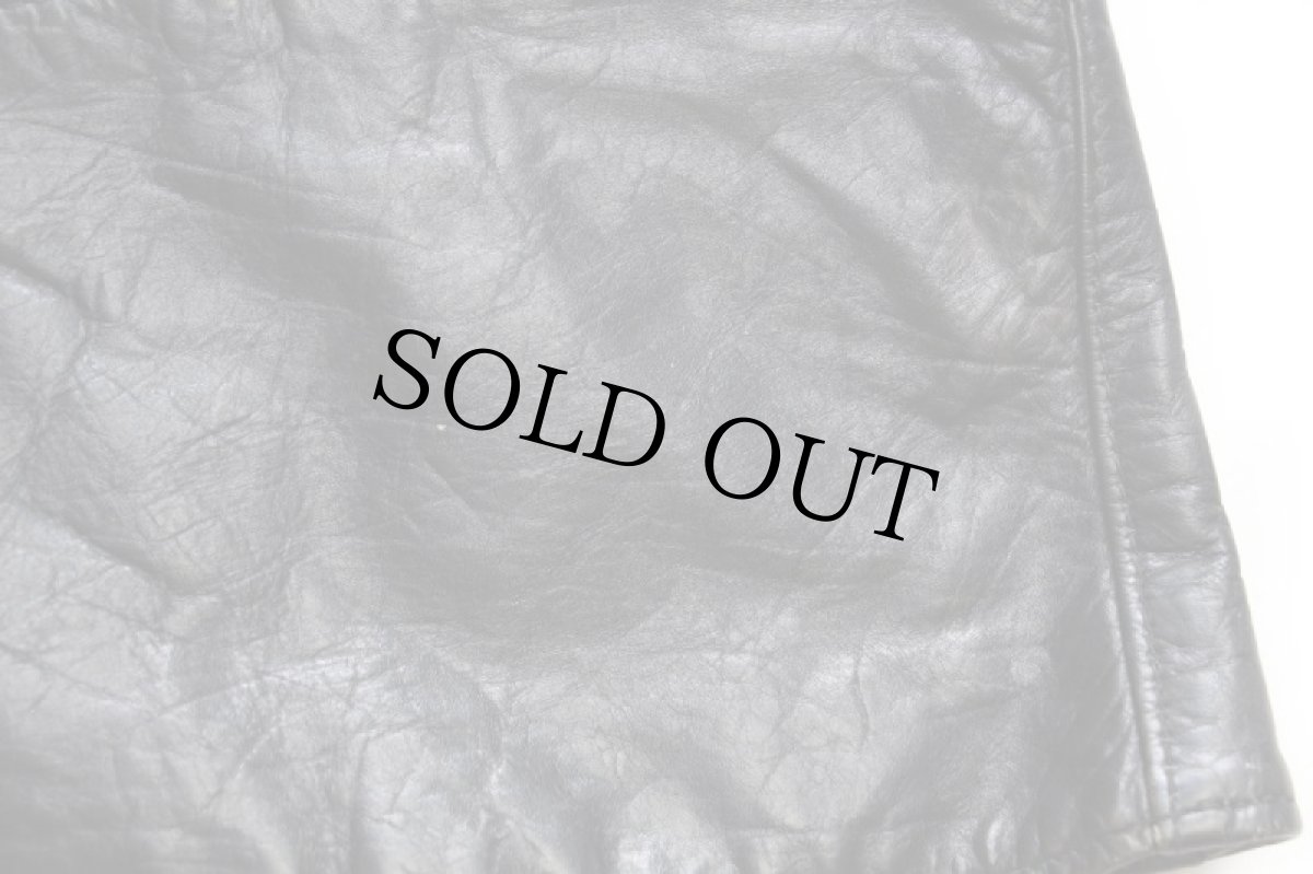 画像11: 70s Brooksブルックス FORD GOODYEAR KLOTZ 星条旗 パッチ付き スタンドカラー シングルライダース レザージャケット 黒 48 (11)