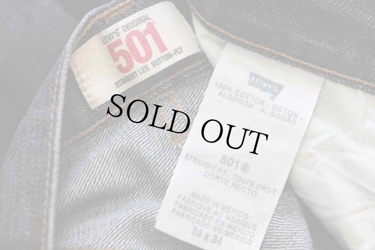 画像7: メキシコ製 Levi'sリーバイス 501 先染め ブラック デニムパンツ w34 L34★SDP2479 (7)