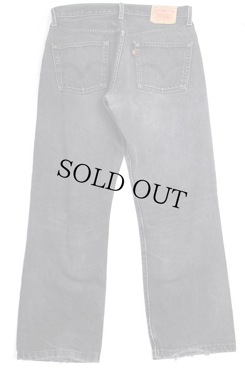 画像3: 00s メキシコ製 Levi'sリーバイス 501 ダメージ&リペア ブラック デニムパンツ ヒゲ w32★SDP2554 (3)