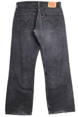 画像3: 00s メキシコ製 Levi'sリーバイス 501 ダメージ&リペア ブラック デニムパンツ ヒゲ w32★SDP2554 (3)