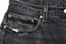 画像8: 00s メキシコ製 Levi'sリーバイス 501 ダメージ&リペア ブラック デニムパンツ ヒゲ w32★SDP2554 (8)