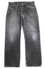 画像2: 00s メキシコ製 Levi'sリーバイス 501 ダメージ&リペア ブラック デニムパンツ ヒゲ w32★SDP2554 (2)