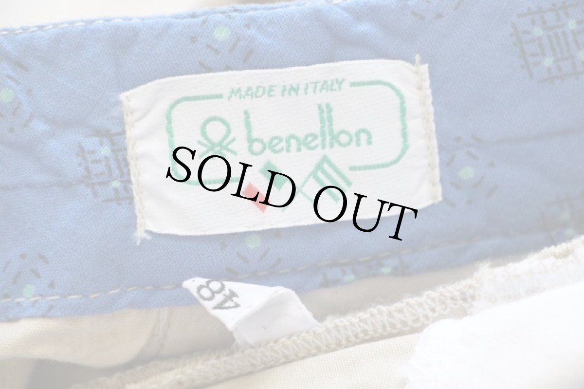 画像6: デッドストック★90s イタリア製 benettonベネトン コットンポプリン パンツ カーキ 48 (6)